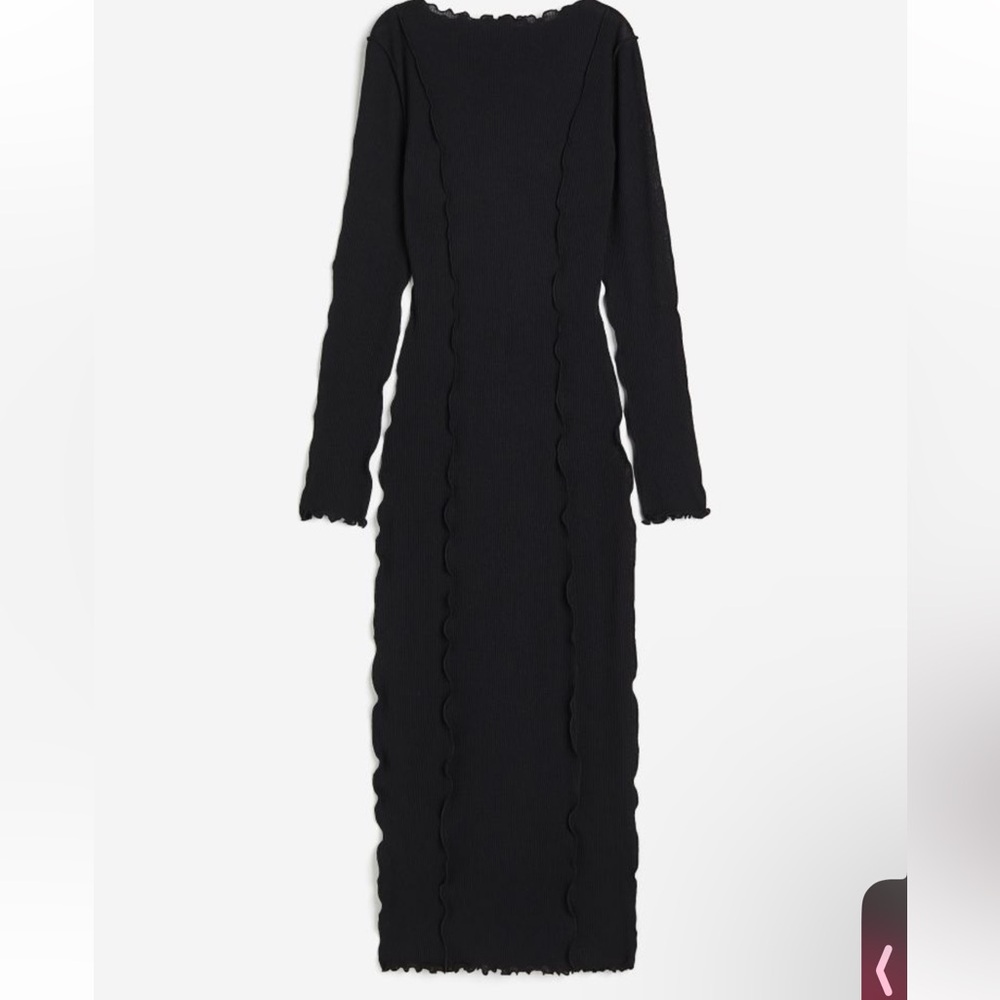 Black Dress! Ribbed! NEW DRESS! - Picture 2 of 4